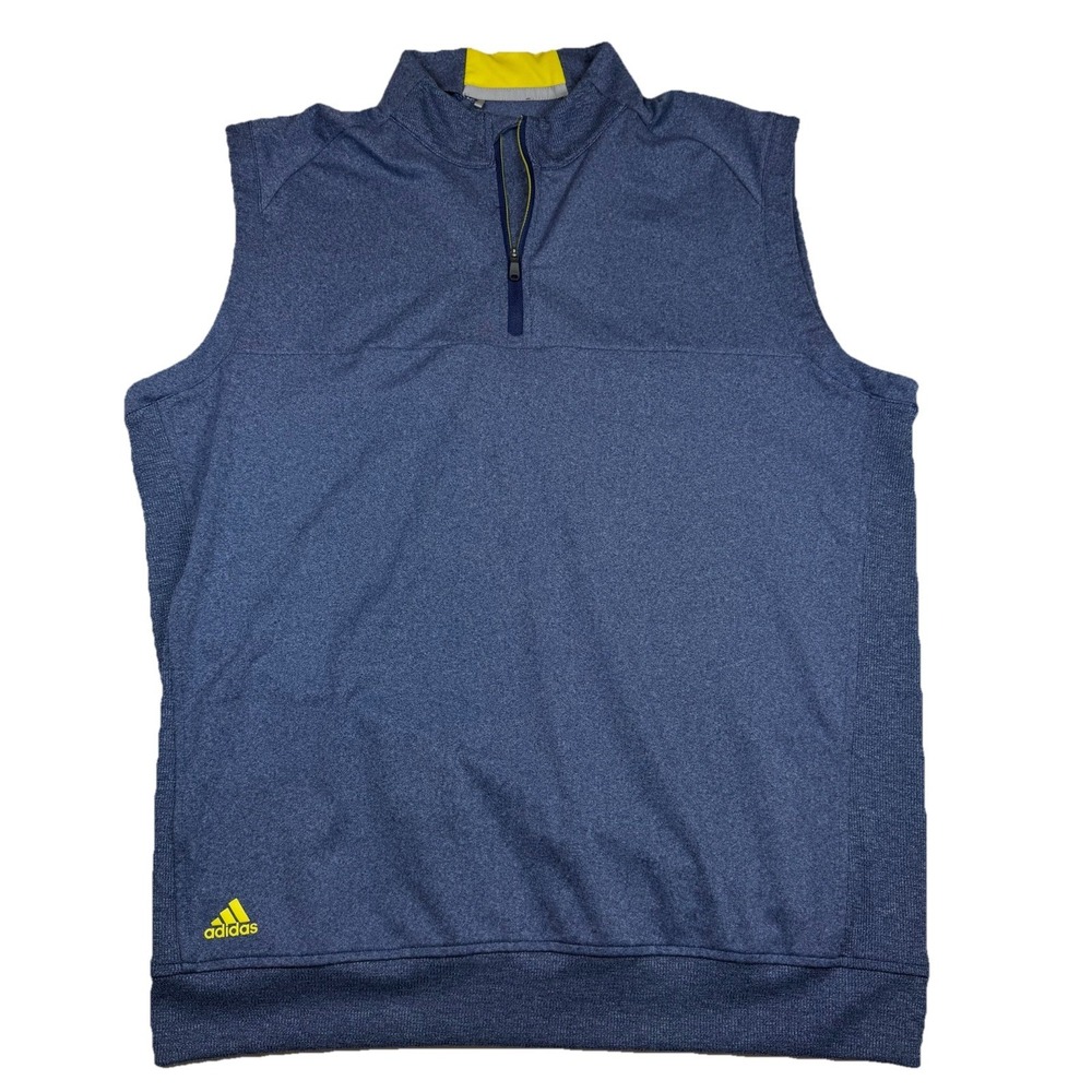 Adidas Golf Performance‎ Pullover 1/4 Zip Vest Men's Medium Blue GUC